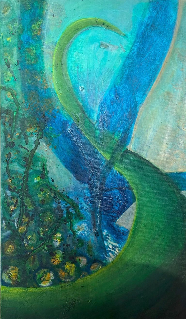 Die Saurier gehen los /Petra Satorius Acryl auf Leinwand