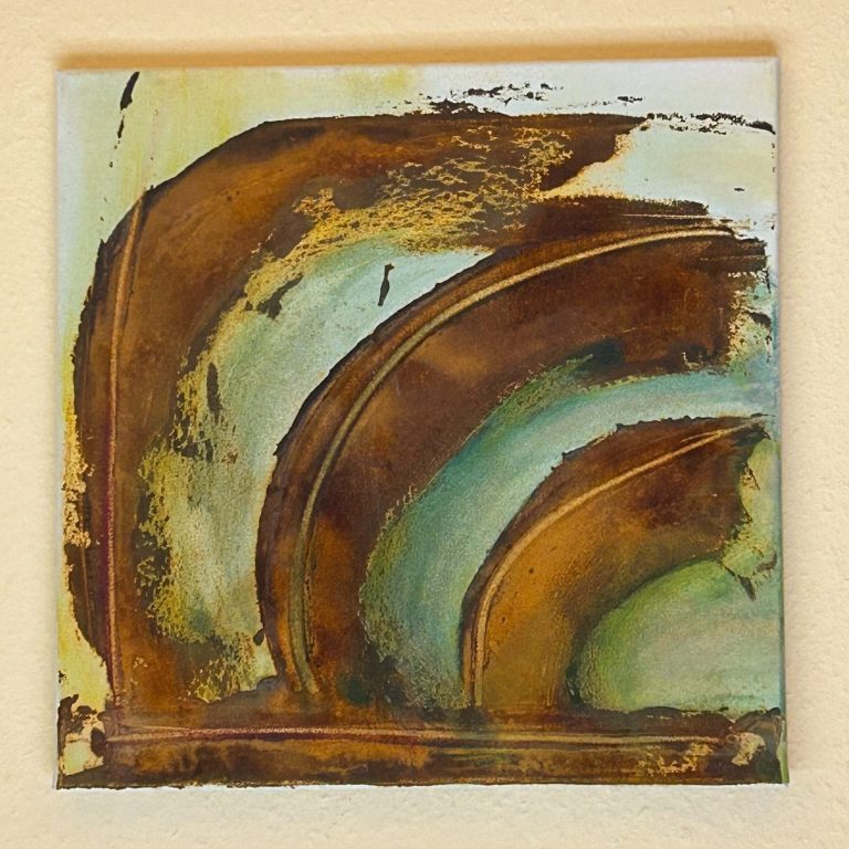 Acryl/Rost auf Leinwand