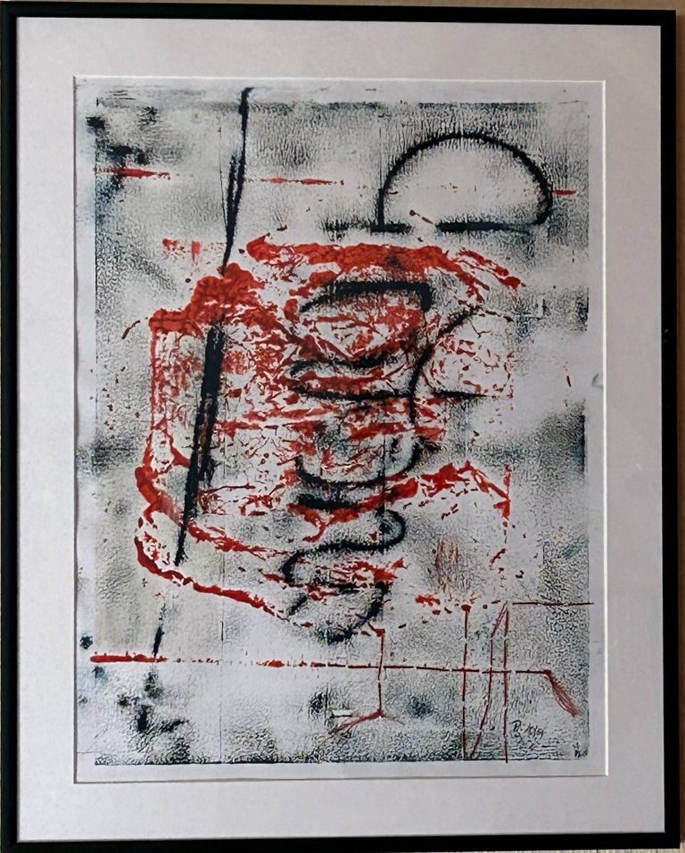 Monotopie und Stickerei auf Papier