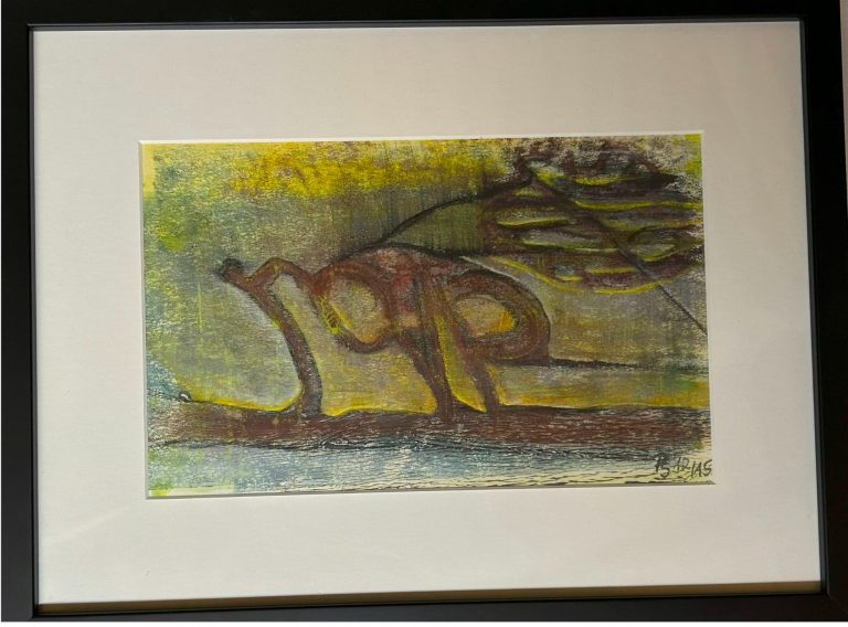 Zeitmaschine /Petra Satorius Acryl/Schellack auf papier